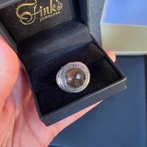 John Hardy sterling silver smoky topaz ring